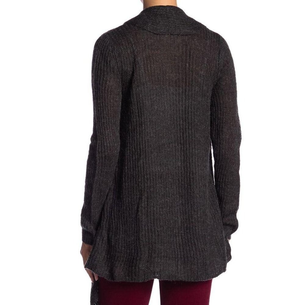 Joe Fresh grey charcoal cascade open front flyaway cardigan extra small MSRP 39 - Picture 2 of 12